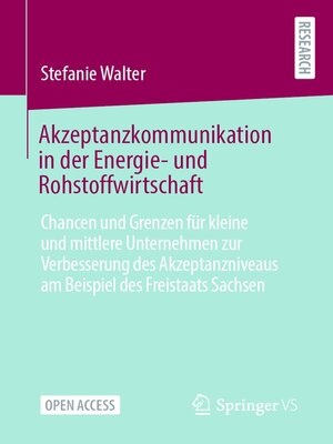 cover image of Akzeptanzkommunikation in der Energie- und Rohstoffwirtschaft